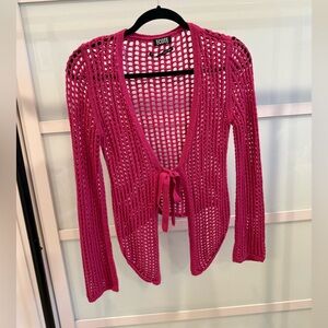 Ecote Fuchsia Open Knit Sweater